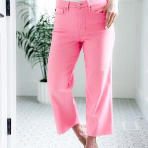 NWT Judy Blue wide leg crop pink denim 💕💗💞💖